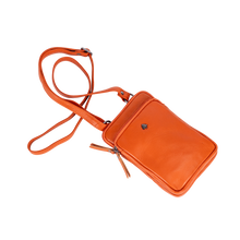 Load image into Gallery viewer, Greenwood Leather Gail Compact Crossbody Bag ~ Orange
