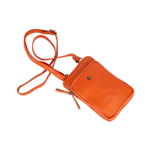 Greenwood Leather Gail Compact Crossbody Bag ~ Orange