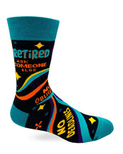 Load image into Gallery viewer, Retired Ask Someone Else ~ Men&#39;s Crew Socks by FabDaz
