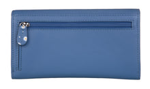 Load image into Gallery viewer, Peony Matinee Purse Blue - Mala Leather
