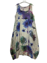 Load image into Gallery viewer, Colette Italian Made Linen Truffula Sleeveless Dress ~ Beige
