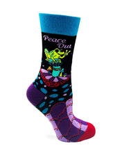 Load image into Gallery viewer, Peace Out Frog ~ Ladies Crew Socks by Fazdaz
