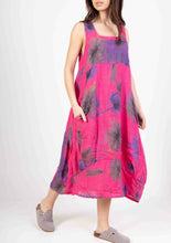 Load image into Gallery viewer, Colette Italian Made Linen Sleeveless Truffula Maxi Dress ~ L/Pink
