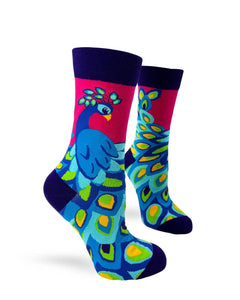 Peacock ~ Women's Crew Socks by FabDaz
