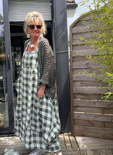 Load image into Gallery viewer, Colette Italian Made Linen Sleeveless Gingham Maxi Dress ~ Lilac
