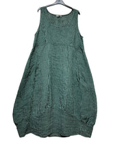 Load image into Gallery viewer, Colette Italian Made Linen Sleeveless Pinstripe Maxi Dress ~ Bottle Green
