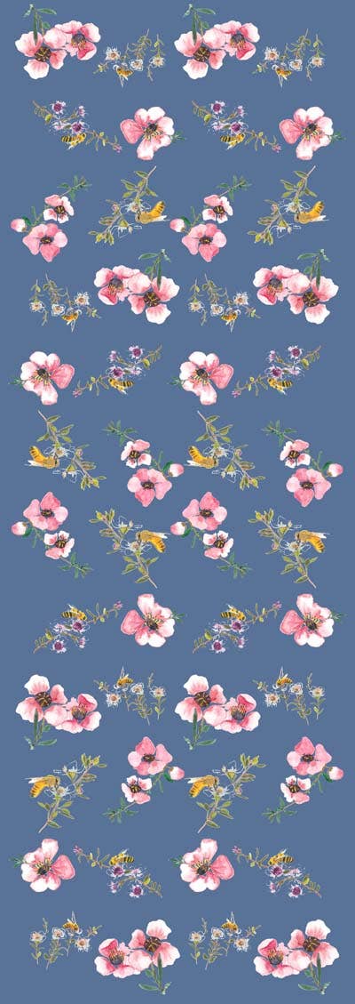 Bees on Blue Cotton/Modal Designer Scarf