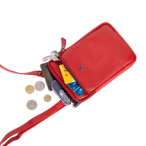 Greenwood Leather Gail Compact Crossbody Bag ~ Red