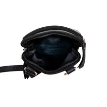 Load image into Gallery viewer, Greenwood Leather Gail Compact Crossbody Bag ~ Black
