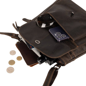 Greenwood Leather Rotorua Cross Body Bag ~ Chocolate