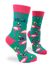 Load image into Gallery viewer, I Don't Give a Flock ~ Ladies Crew Socks by Fazdaz
