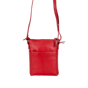 Greenwood Leather Helen Compact Crossbody Bag ~ Red