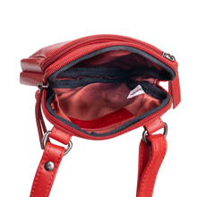 Load image into Gallery viewer, Greenwood Leather Gail Compact Crossbody Bag ~ Red
