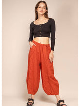 Load image into Gallery viewer, Colette Plain Barrel Leg Linen Pants ~ Teal
