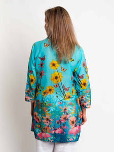 Mozaic Spring Garden Long Shirt ~ Sz S-XXL