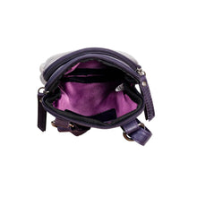 Load image into Gallery viewer, Greenwood Leather Gail Compact Crossbody Bag ~ Purple

