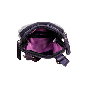 Greenwood Leather Gail Compact Crossbody Bag ~ Purple