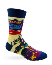 Load image into Gallery viewer, On A Dark Desert Highway ~ Men&#39;s Crew Socks by FabDaz
