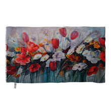 Load image into Gallery viewer, Flower Field at Night ~ Cotton/Modal Wearable Art Scarf
