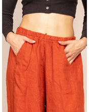 Load image into Gallery viewer, Colette Plain Barrel Leg Linen Pants ~ Teal
