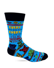 Load image into Gallery viewer, Every Move You Make, Every Bite You... ~ Men&#39;s Crew Socks by FabDaz
