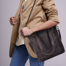 Load image into Gallery viewer, Greenwood Leather Bunbury Tote Bag ~ Brown
