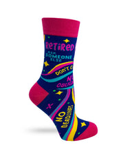 Load image into Gallery viewer, Retired Ask Someone Else ~ Ladies Crew Socks by Fazdaz
