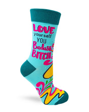 Load image into Gallery viewer, Love Yourself You Badass Bitch ~ Ladies&#39; Crew Socks by FabDaz
