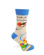 Load image into Gallery viewer, F*** Off I'm Reading ~ Ladies Crew Socks by Fazdaz
