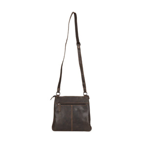 Greenwood Leather Rotorua Cross Body Bag ~ Chocolate