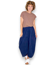 Load image into Gallery viewer, HELGA MAY Corduroy Barrel Leg Pants ~ Navy
