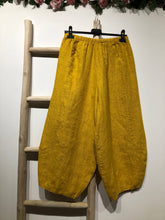 Load image into Gallery viewer, Colette Plain Barrel Leg Linen Pants ~ Mustard
