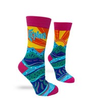 Load image into Gallery viewer, Explore ~ Women&#39;s Crew Socks by FabDaz
