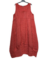 Load image into Gallery viewer, Colette Italian Made Linen Sleeveless Gingham Maxi Dress ~ Red
