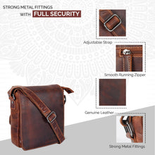 Load image into Gallery viewer, Greenwood Leather Luna Small Cross Body Bag ~ Brown
