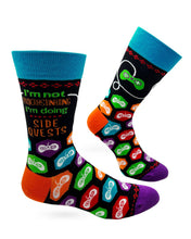 Load image into Gallery viewer, I'm Not Procrastinating, I'm Doing Side Quests ~ Mens Crew Socks by Fazdaz
