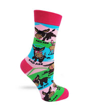 Load image into Gallery viewer, Asses - Smart, Dumb, Kick, Bad, Tight, Wise, Etc ~ Ladies Crew Socks by Fazdaz
