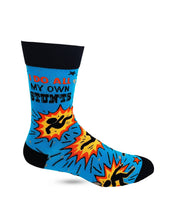 Load image into Gallery viewer, I Do All My Own Stunts ~ Mens Crew Socks by Fazdaz
