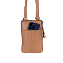 Load image into Gallery viewer, Greenwood Leather Gail Compact Crossbody Bag ~ Caramel
