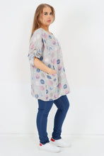 Load image into Gallery viewer, Italian Cotton Top w/Front Pockets Polka ~ Beige Sz 14-22
