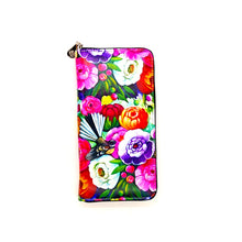 Load image into Gallery viewer, Irina Velman Piwakawaka (Fantail) &amp; Flowers ~ Long Wallet
