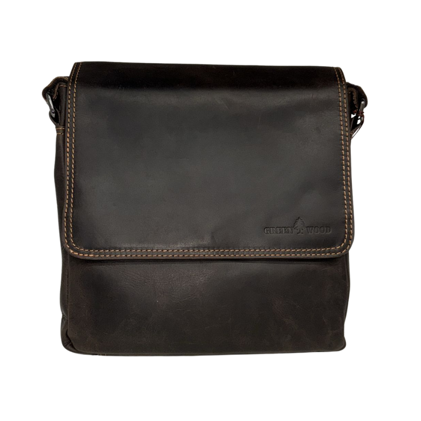 Greenwood Leather Ballarat Cross Body Bag ~ Chocolate