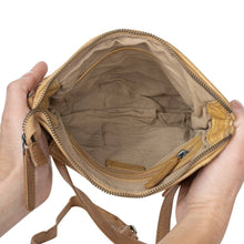Load image into Gallery viewer, Greenwood Leather Mila Diamond Weave Crossbody Bag ~ Beige
