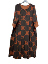 Load image into Gallery viewer, Colette Italian Made Cotton Corduroy  Dress ~ Rust
