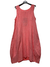 Load image into Gallery viewer, Colette Italian Made Linen Sleeveless Pinstripe Maxi Dress ~ Bottle Green
