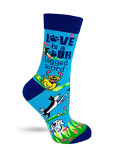 Load image into Gallery viewer, Love is a Four Legged Word ~ Ladies Crew Socks by Fazdaz
