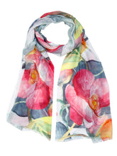 Load image into Gallery viewer, Orchid Bloom Botanical ~ Cotton/Modal Wearable Art Scarf
