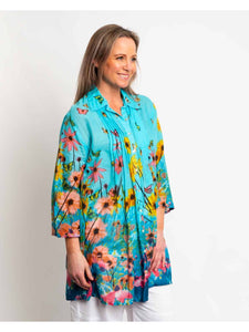 Mozaic Spring Garden Long Shirt ~ Sz S-XXL