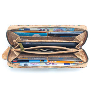 Cork Zip Around Purse ~ Multicolour Patterns (various options)