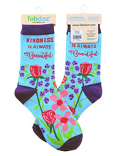 Load image into Gallery viewer, Kindness is Always Beautiful ~ Ladies&#39; Crew Socks by FabDaz
